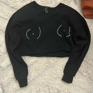 Breast cancer awareness cropped forever 21 crew neck, size small